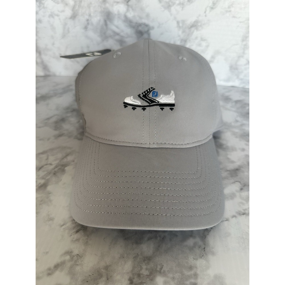 FootJoy Golf Performance Shoe Spikes Logo Cap Gray One Size Adjustable Strap